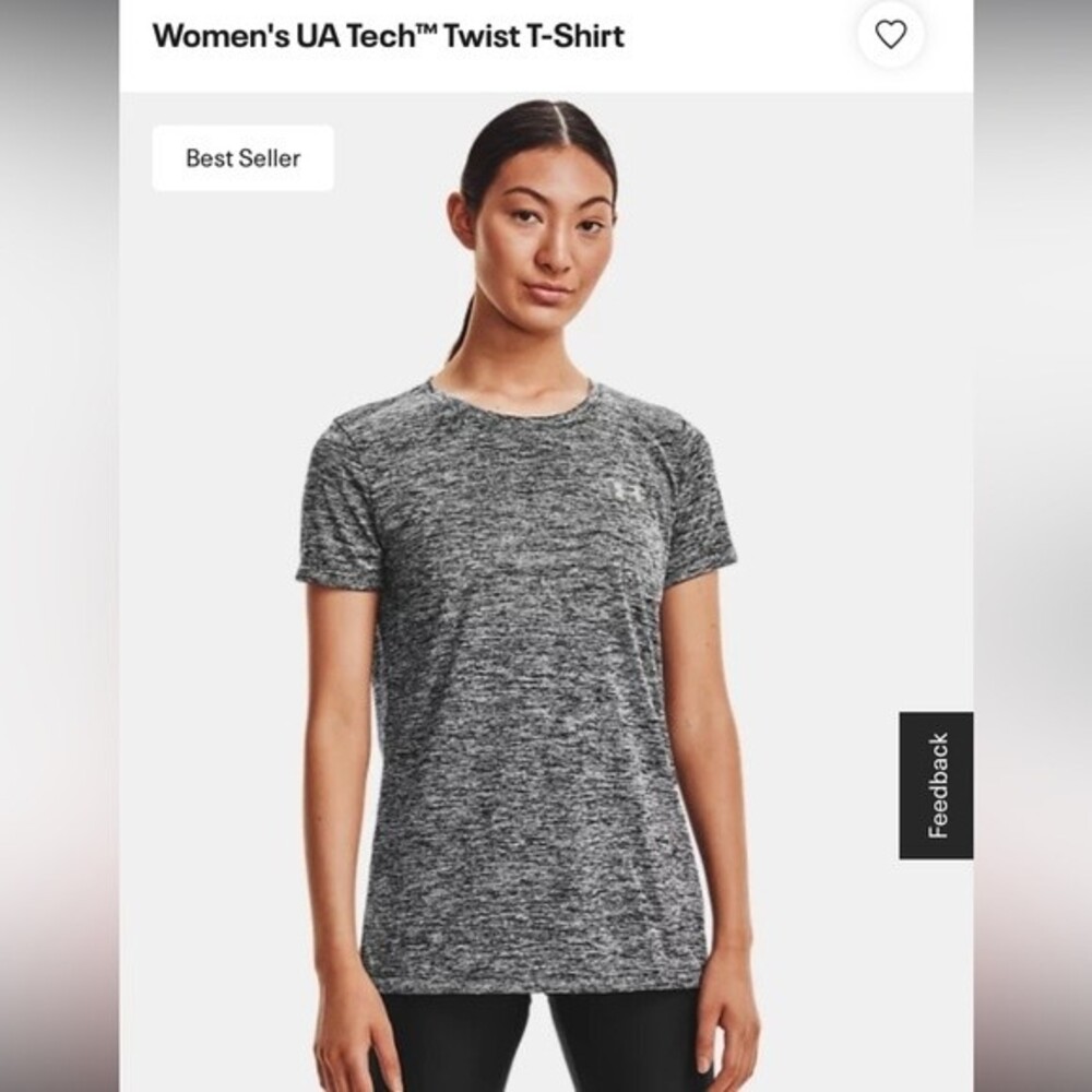 Under Armour Women’s Tech Twist Heathered Grey Athletic Short Sleeve T-Shirt